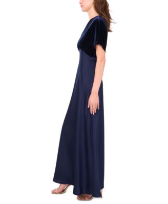 Women's V-Neck Dolman Sleeve Ball Gown