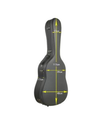 Ultralight EPP Acoustic Guitar Case with Headstock Protector 40/41 Inch Hard Shell Carrying Case with Shoulder Straps for Gig Travel Black