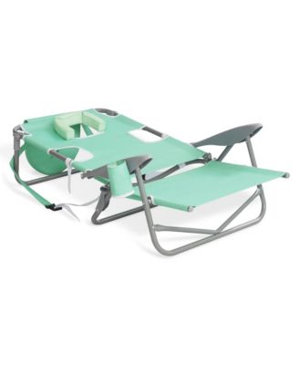 On-Your-Back Outdoor Reclining Beach Lounge Pool Camping Chair, Teal