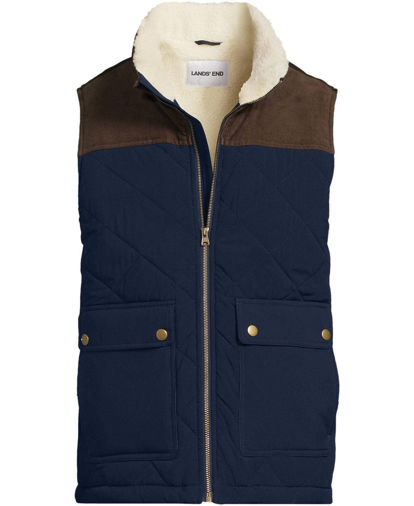 Мужской жилет Lands' End Insulated Field Vest, цвет: Тёмно-синий — фото 3
