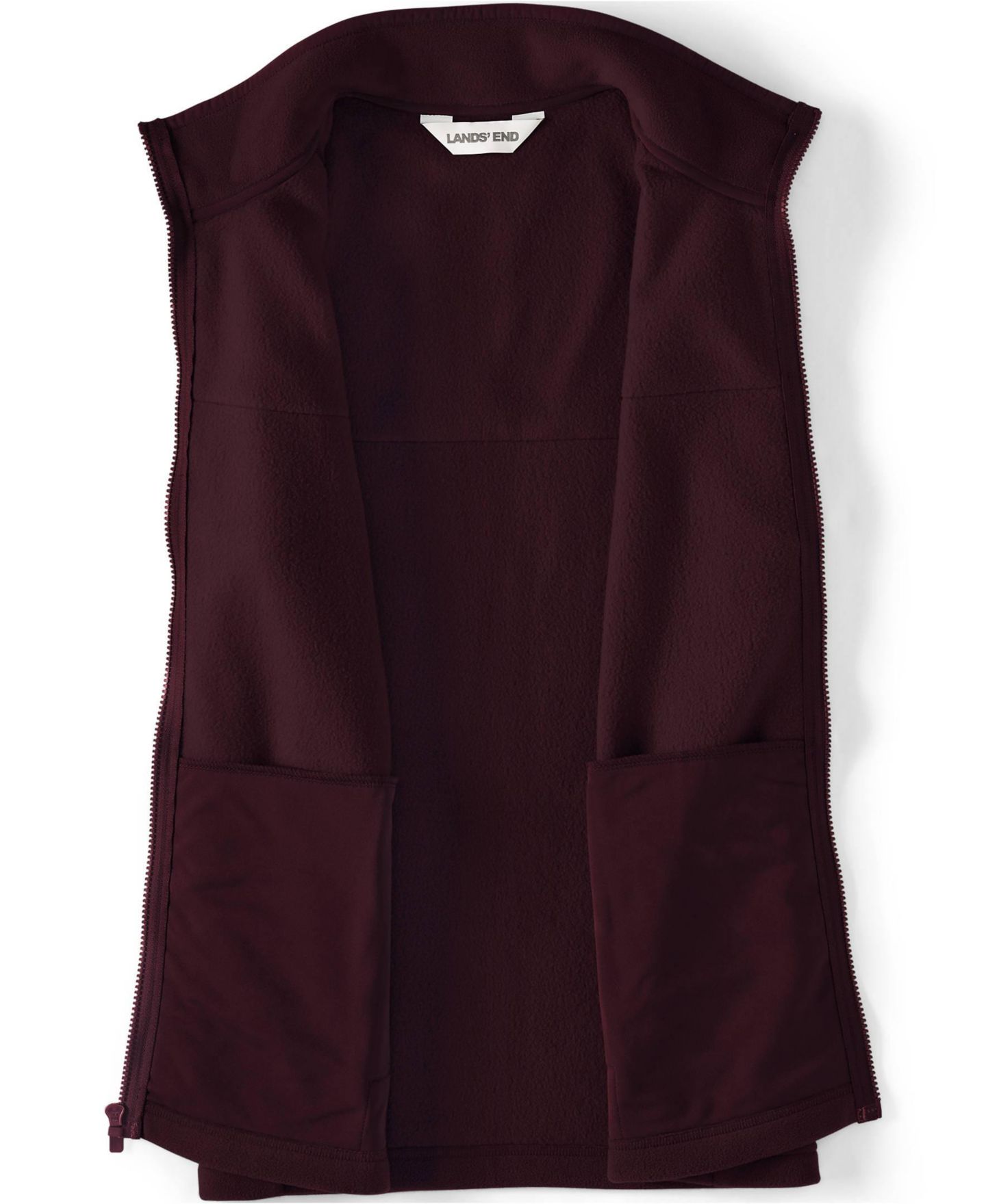 Мужской жилет Lands' End Big & Tall Anyweather RainDefense Fleece Vest, цвет: Бордовый — фото 3