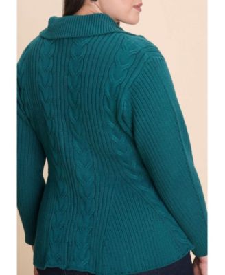 Women's Peplum Zipper Sweater