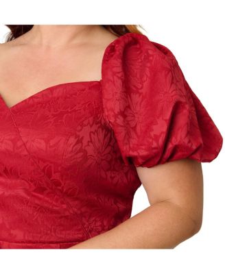 Plus Size Jacquard Sweetheart Swing Dress