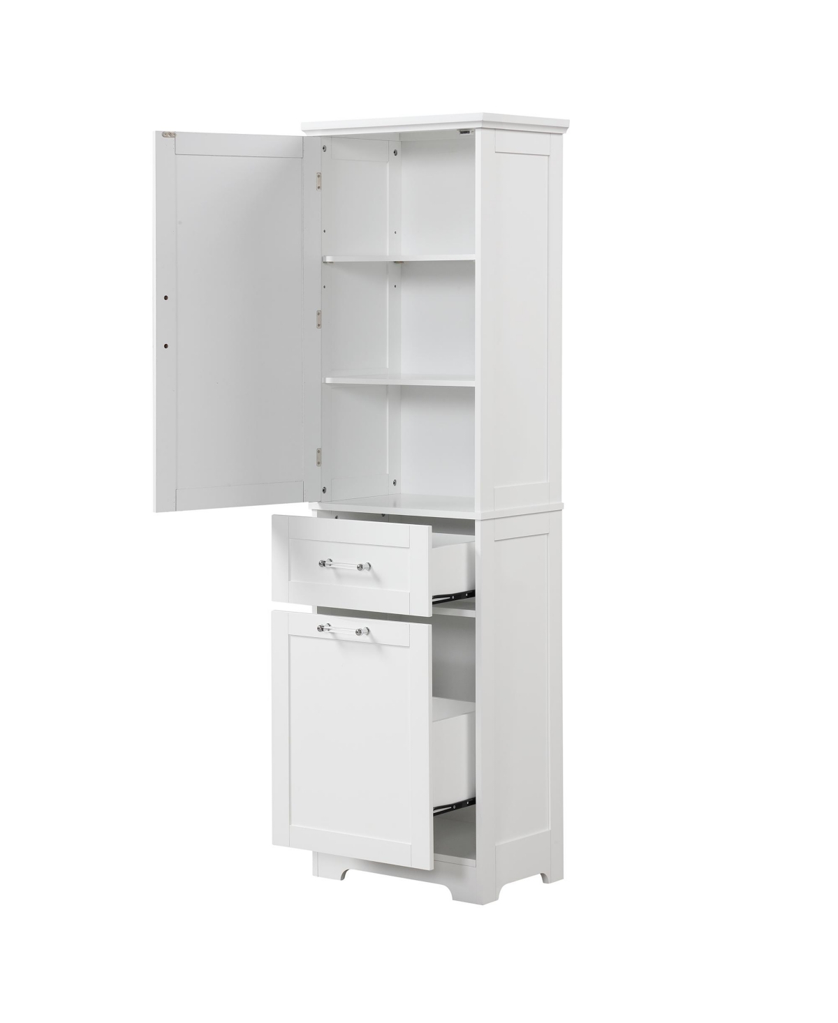 Casainc Tall Bathroom Storage Cabinet, Freestanding with Drawers and Adjustable Shelf