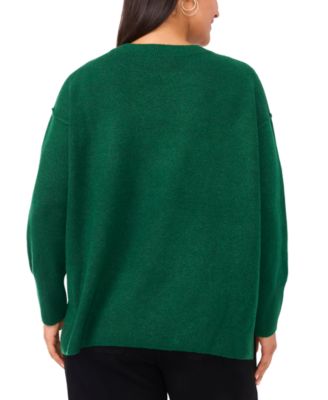 Plus Size Cozy Crewneck Long-Sleeve Extend-Shoulder Sweater