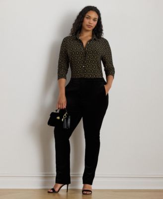 Plus Size Slim Fit Chain-Print Jersey Shirt