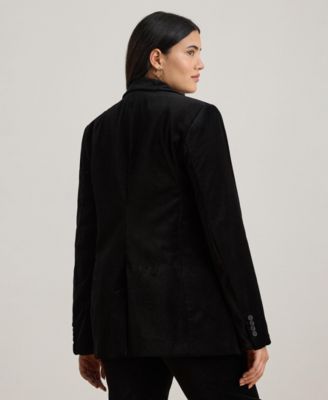 Plus Size Stretch Velvet Blazer