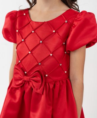 Girls' 2T-6X Embellished Short Sleeve Dress