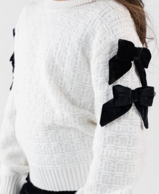 Girls' 4T-6X Textured Sweater and Flare Pants, 2-Piece Set