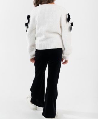 Girls' 4T-6X Textured Sweater and Flare Pants, 2-Piece Set