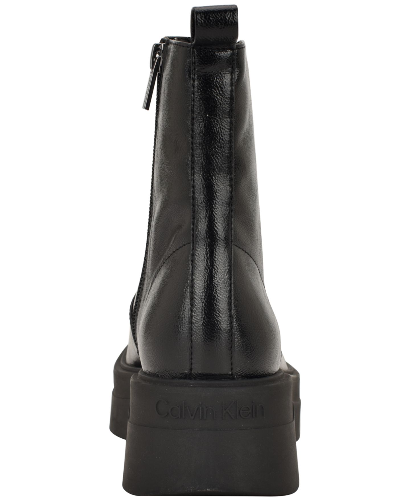 Женские ботинки Calvin Klein Rivin Front Zip Platform Booties, цвет: Чёрный гладкий — фото 3