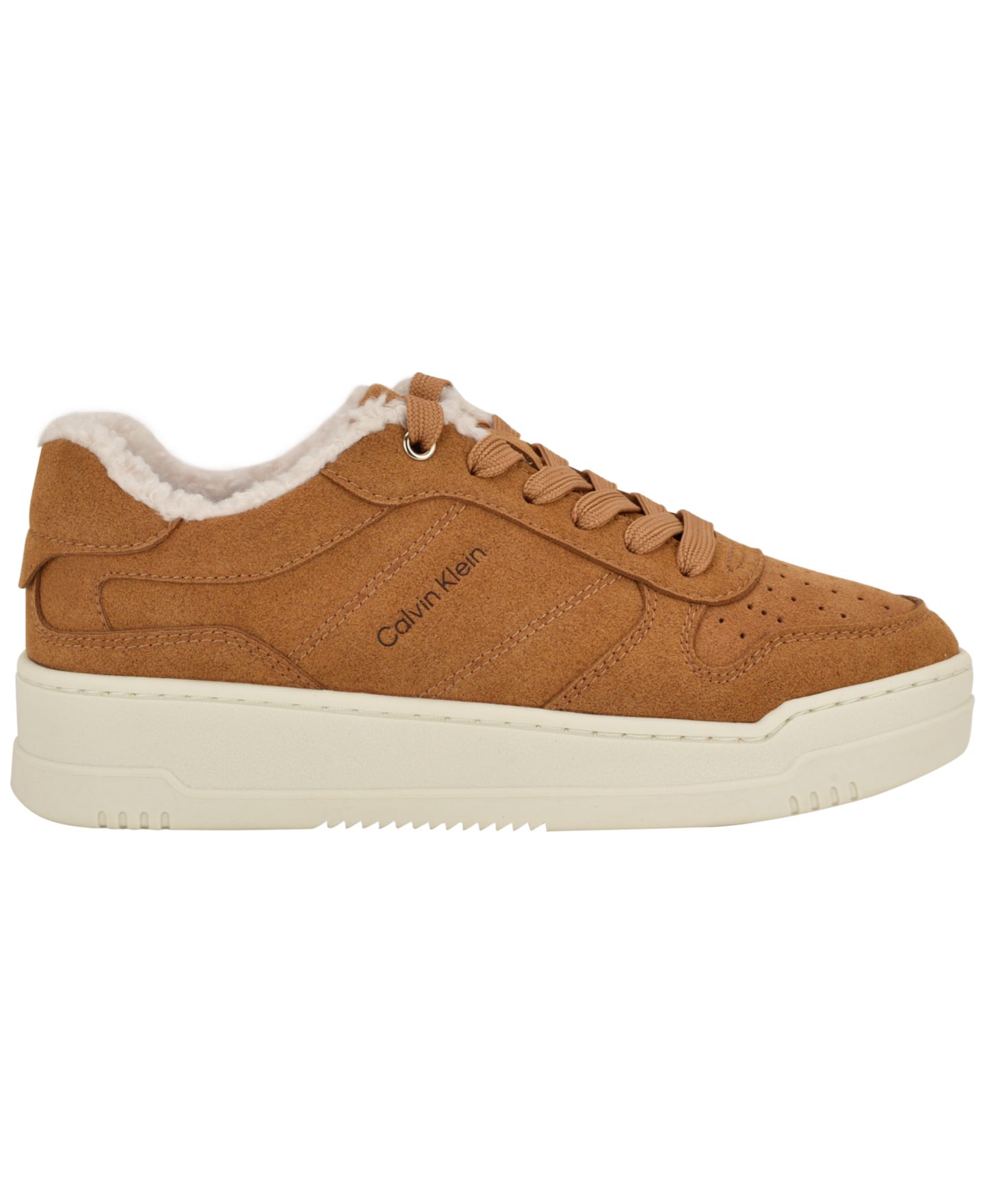 Женские кроссовки Calvin Klein Pozay Cozy Suede Lace-Up, цвет: Коньячный замшевый — фото 2