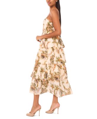 Women's Sleeveless Tiered Midi Dress