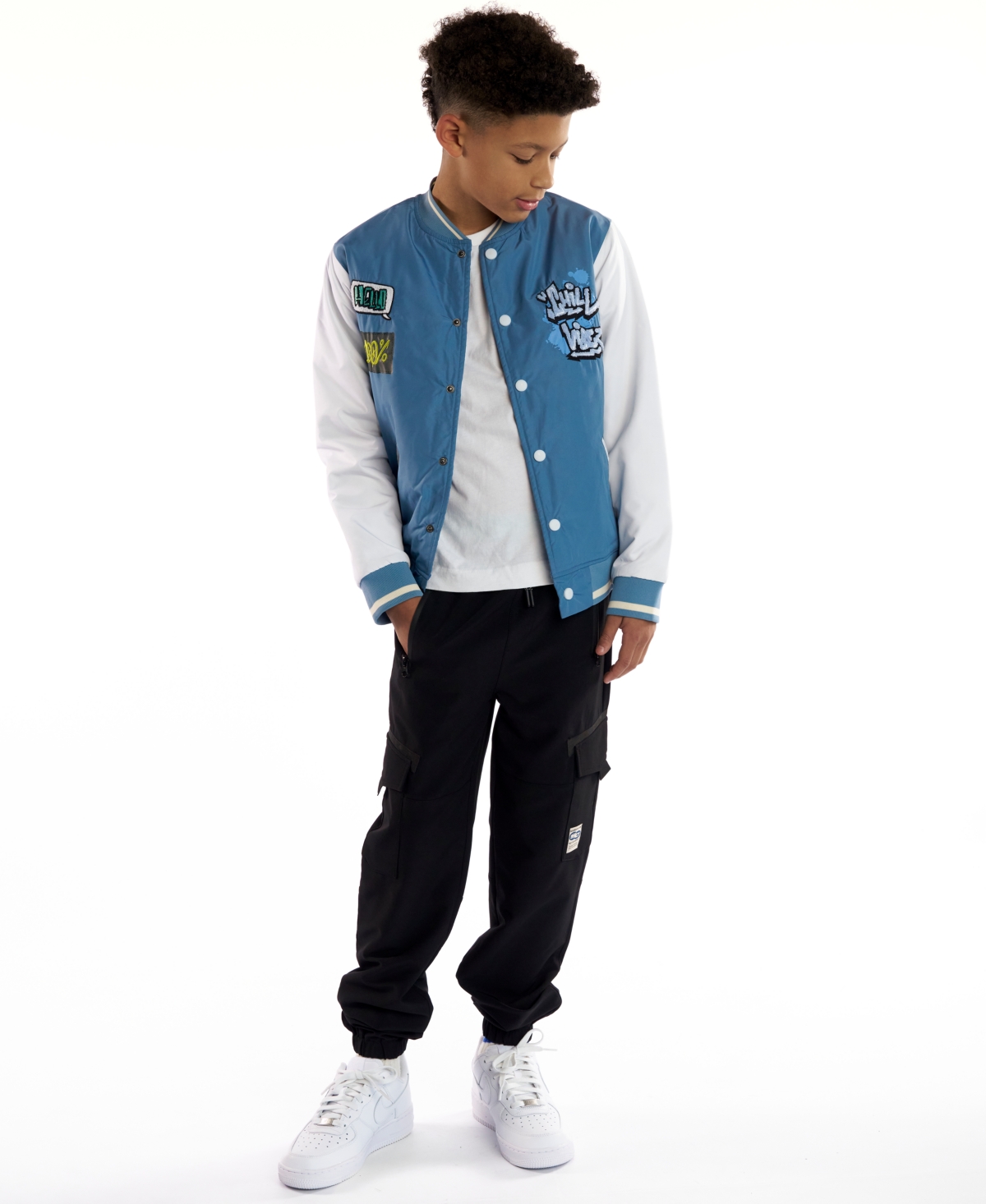 Sovereign Code Boys 5-20 Graphic Print Long Sleeves Bomber Jacket In Blue
