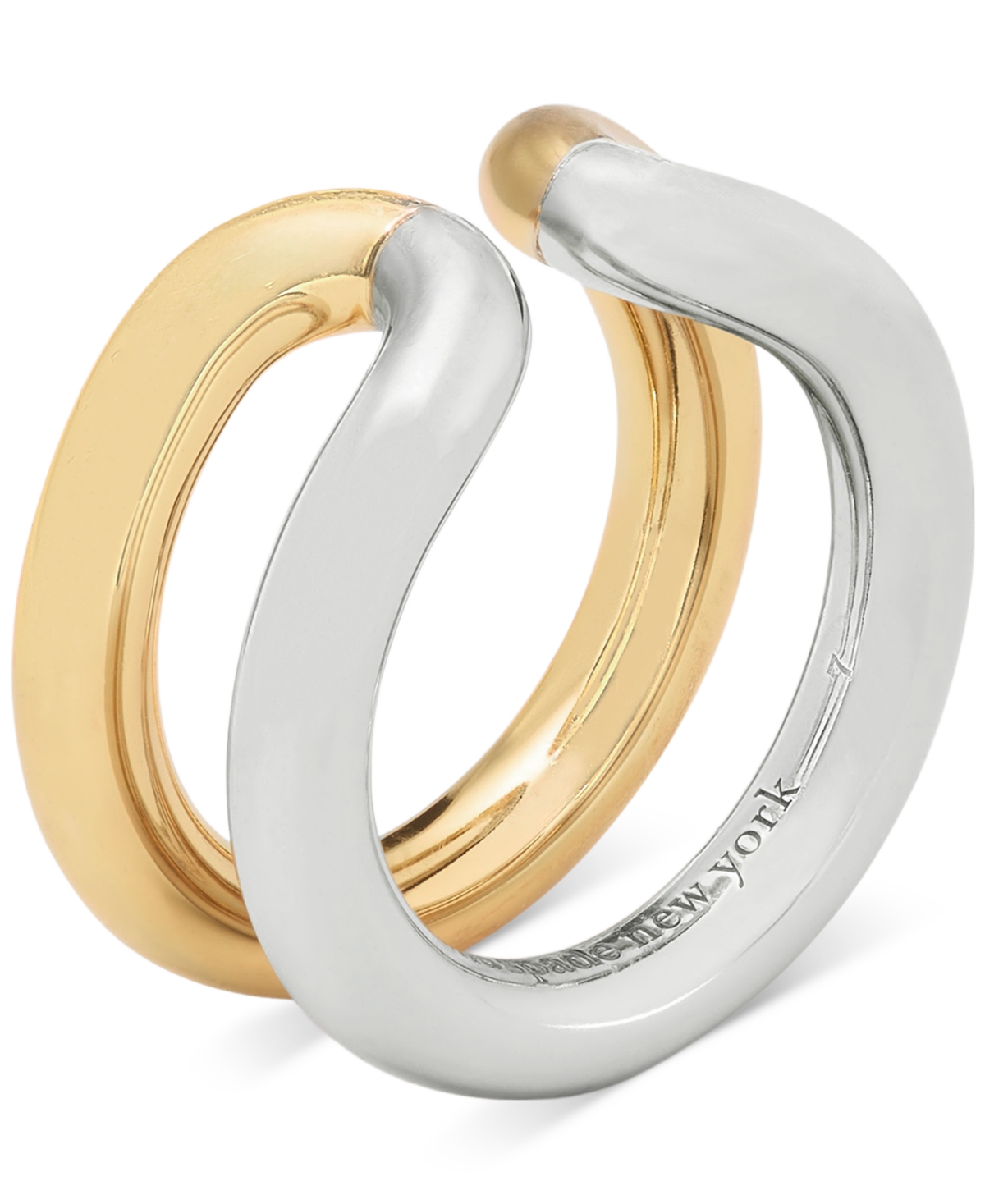 Kate Spade Two-tone Interlock Ring In Gold