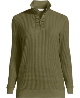Women's Long Sleeve Waffle Quarter Zip Pullover