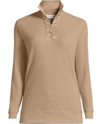 Women's Long Sleeve Waffle Quarter Zip Pullover