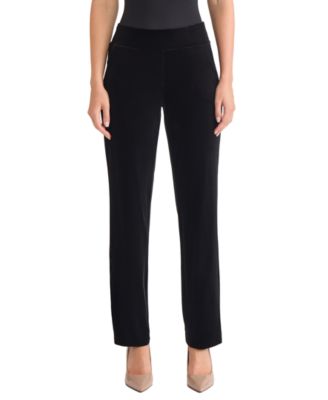 Jones New York - Women's High Rise Straight Leg Velvet Pants