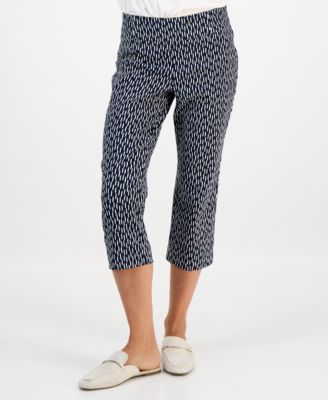 Petite Printed Pull-On Capri Pants, Macy's Exclusive