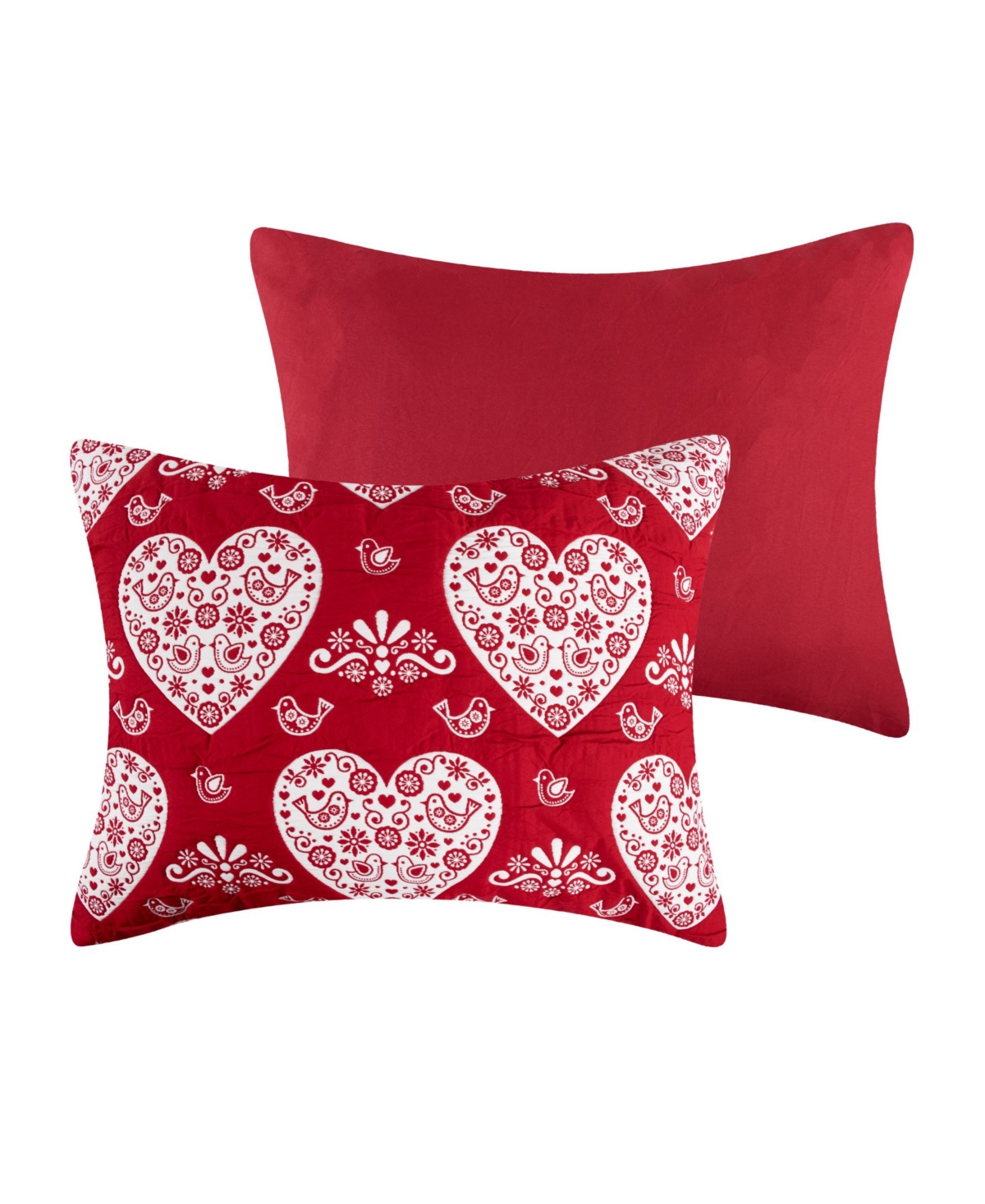 Greenland Home Fashions Lovebirds Woven Matelasse 2-pc. Coverlet Set, Twin In Red