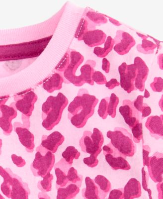 Girls Toddler 2T-4T Leopard-Print Short-Sleeve T-Shirt, Macy's Exclusive