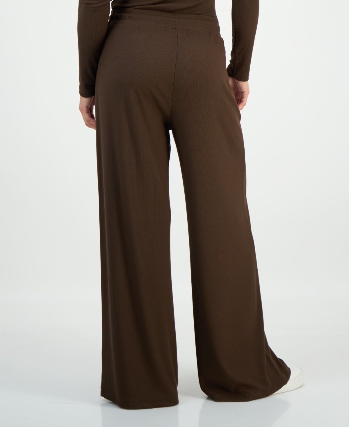 Inc International Concepts Petite Ribbed Knit High Rise Wide-leg Pants, Macy's Exclusive In Brown