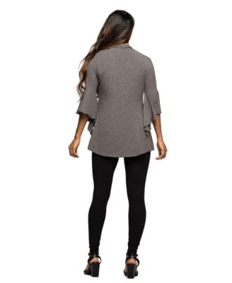 Women's Maternity Tie Front Bell Sleeve Jacket