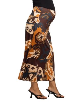 Women's Maternity Elastic Waist Maxi Skirt