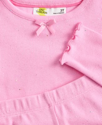 Girls Toddler 2T-4T Sparkle Rib Top and Pants, 2-Piece Set, Macy's Exclusive