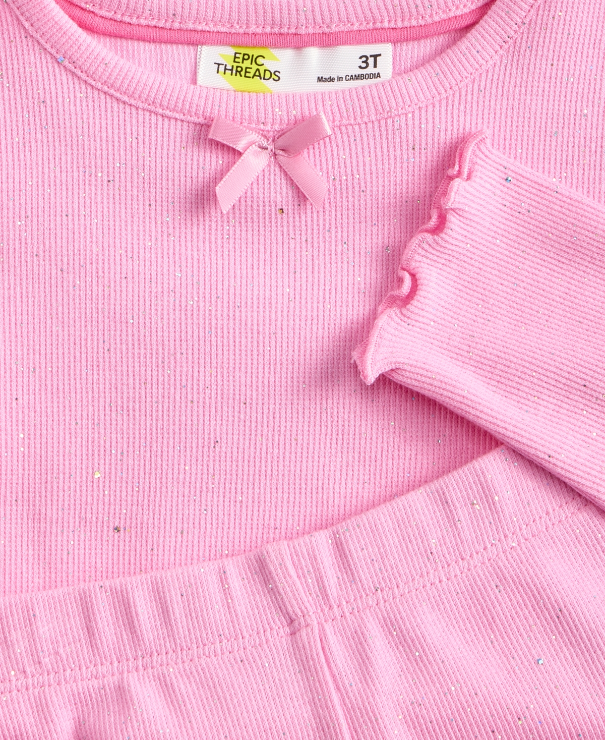 Epic Threads Girls Toddler 2T-4T Sparkle Rib Top and Pants, 2-Piece Set, Macy's Exclusive