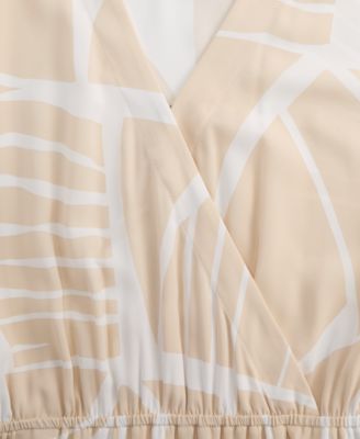 Petite Printed Surplice Peplum Top, Macy's Exclusive