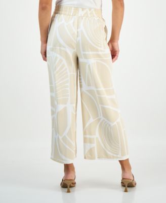 Petite Printed Cropped Pull-On Pants, Macy's Exclusive
