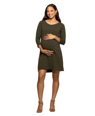 Women's Maternity Three Quarter Sleeve A Line Dress