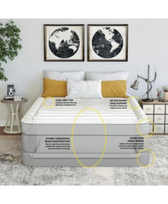 Beautyrest 20 in. Luxaire Raised Air Mattress with Cool Vent Top, Auto Shutoff Pump, Durable Air-Tight Construction - Full