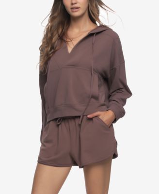 Women's Regular Kimora French Terry Hoodie Sweatshirt with Shorts
