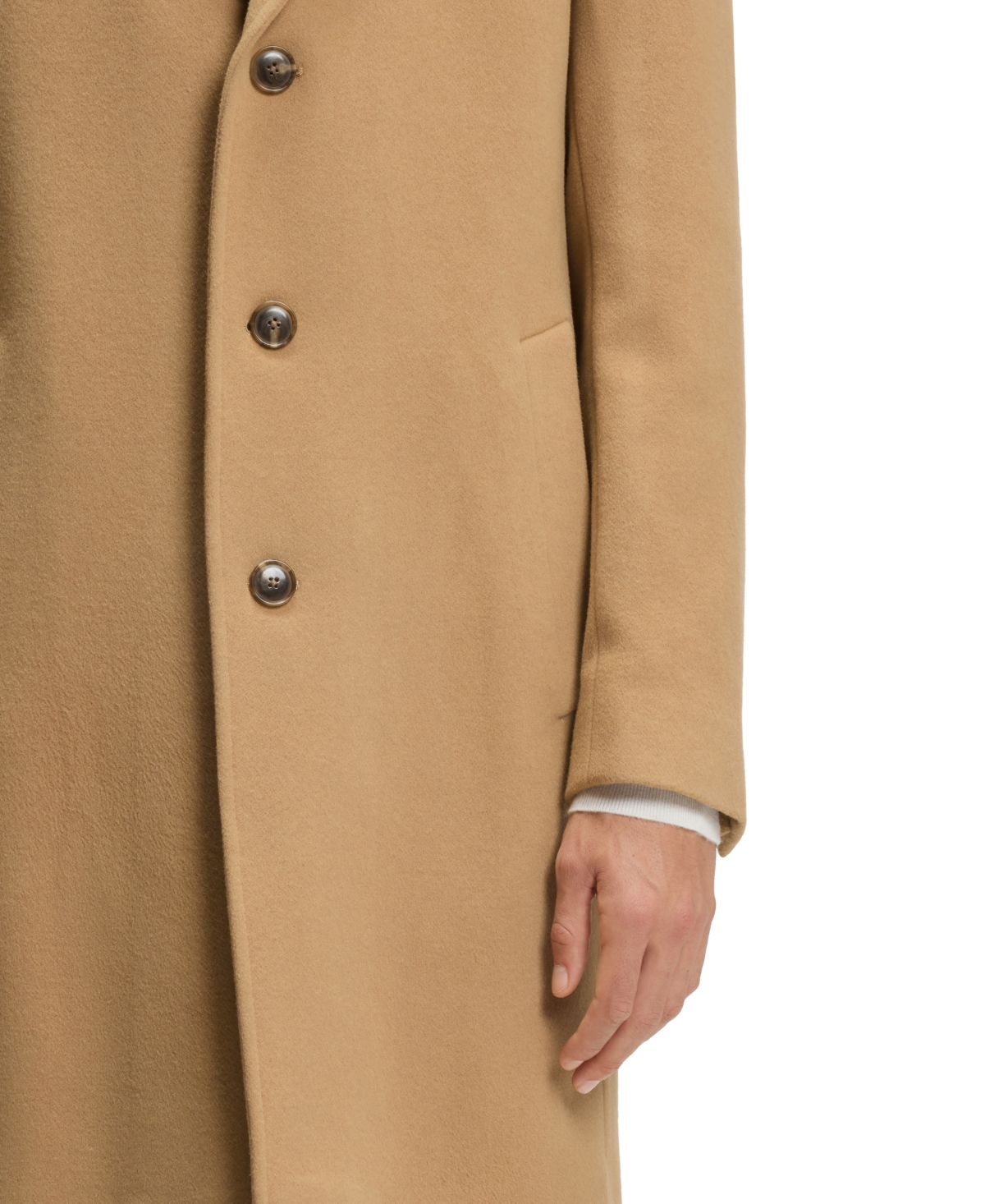 Hugo Boss Boss By  Men's Wool Blend Formal Coat In Brown