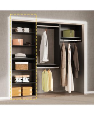 Short Tower Wood Built In Closet Organizer Unit, Wood Closet Organizer Starter Kit, Mounted Closet Systems