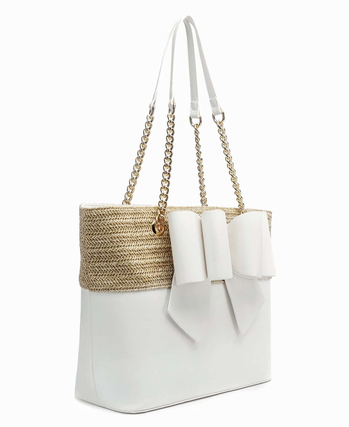 Like Dreams Daisy Bowtie Dual Tote Bag In White