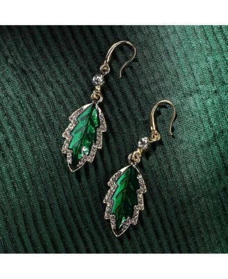 Women's Blue Leaflet Drop Earrings