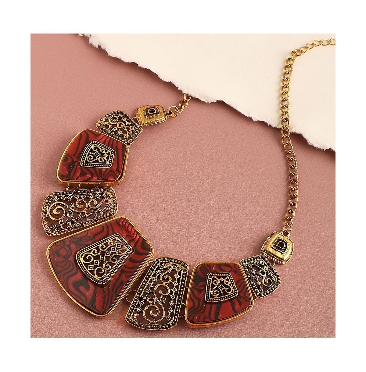 Sohi Women's Gold Plated Statement Necklace