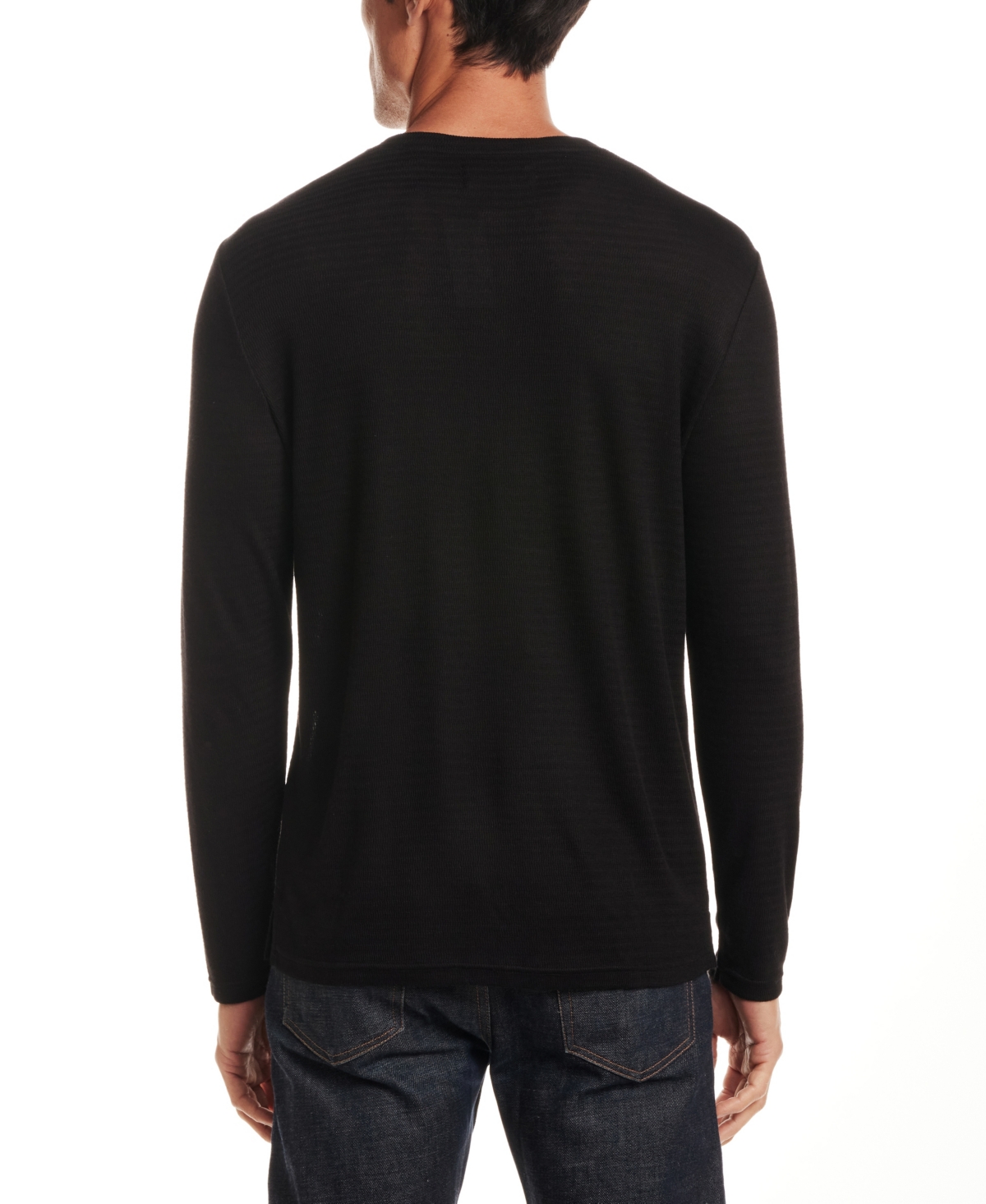 Vintage & Black Men's Long Sleeve Henley Neck T-Shirt