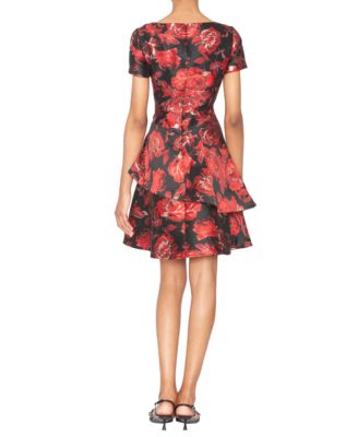 Women's Boat Neck Tiered Dress