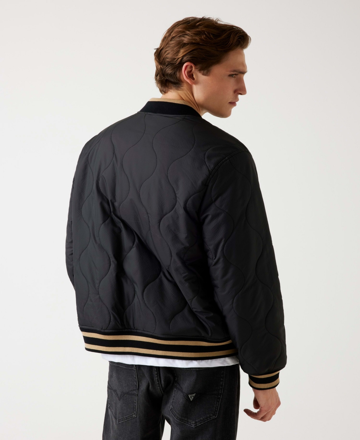 Guess Men's Alameda Ripstop Long Sleeve Bomber Jacket