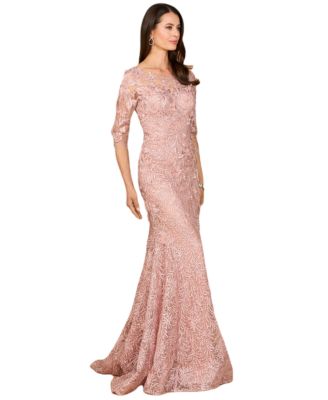 Women's Short Sleeve Lace Mermaid Gown