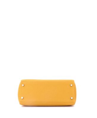 Kelly 28 Handbag Yellow Togo with Palladium Hardware