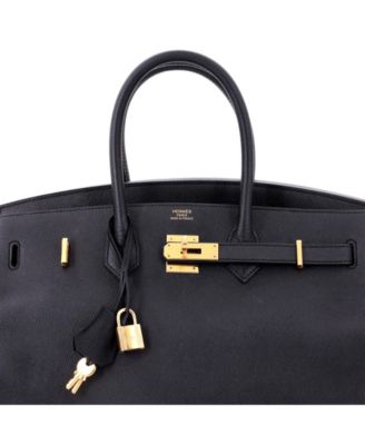  Birkin 35 Handbag Black Epsom with Gold Hardware