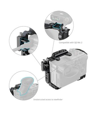 Full Camera Cage Kit with Rotating Top Handle for Sony FX2, Black