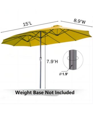 15x9ft Double-Sided Patio Umbrella