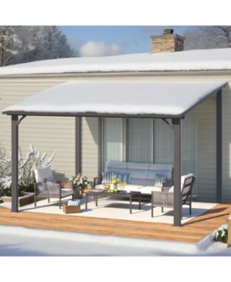 12' x 10' Hardtop Gazebo Outdoor Pergola Lean to Metal Pergolas