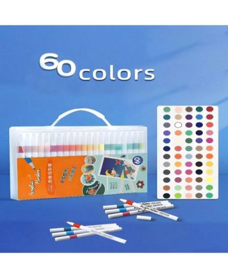 60 Colors Mark Waterproof Quick-Drying Colored Pen Acrylic Markers Set, Waterproof for Glass Rock Painting